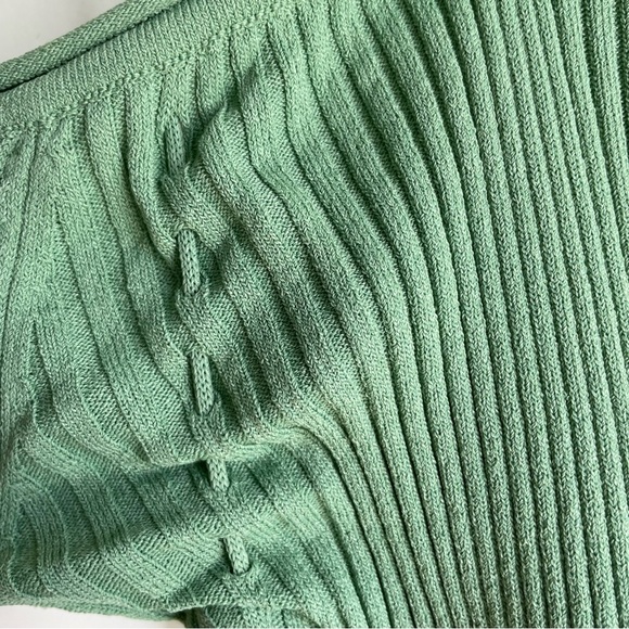Jacquemus ribbed off the shoulder cardigan, sage green, size 40 - Picture 6 of 7